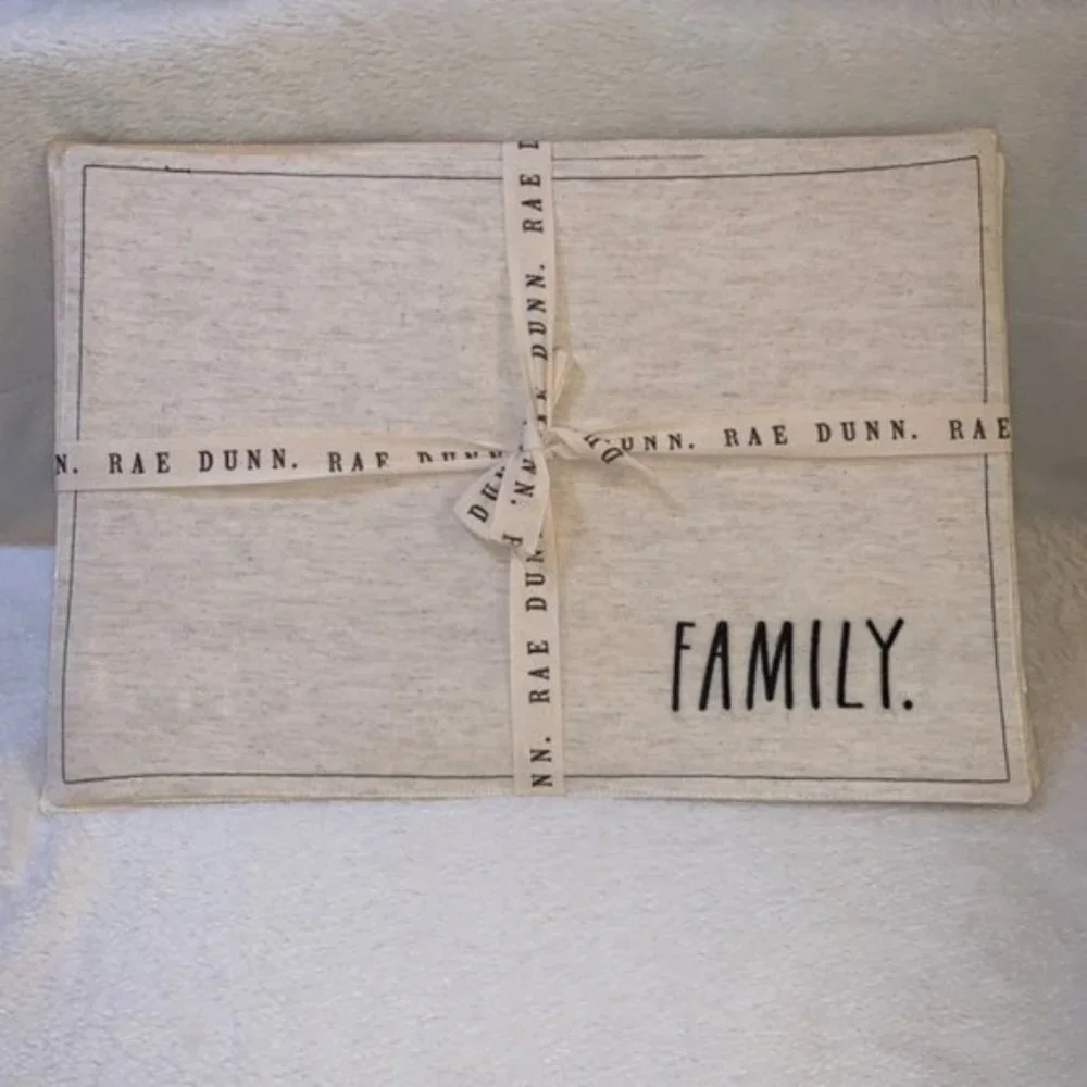 Rae Dunn 4 Embroidered Family Placements